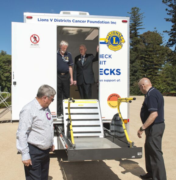 Lions Mobile Skin Check and Awareness Unit Wheelchair Lift